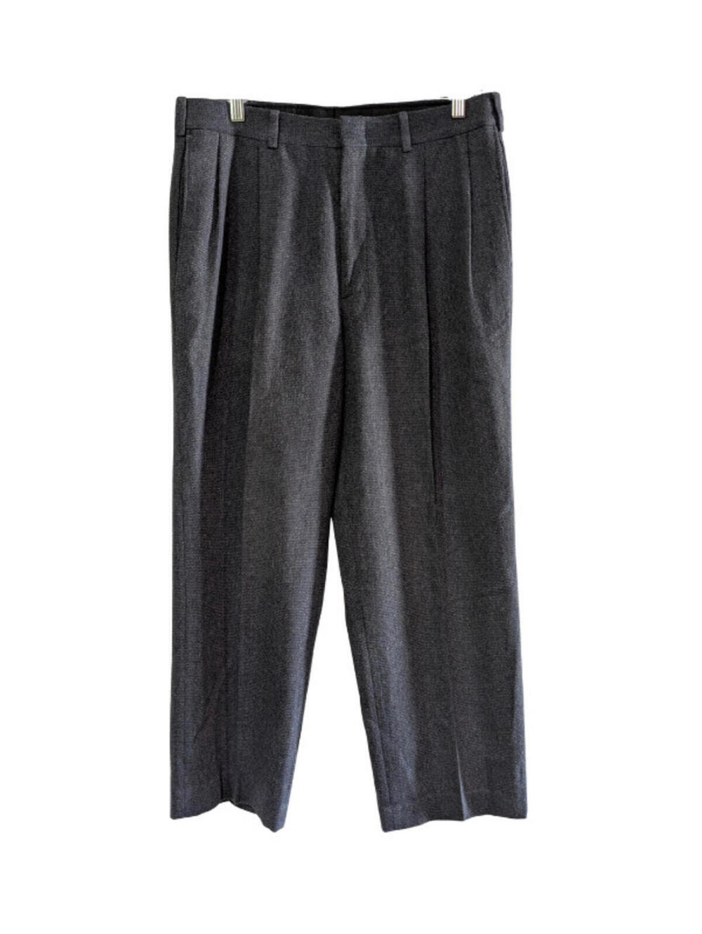 John Henry Men's Tweed Dress Pants Gray, 33x26 Vintage Pleated Short, Wool Blend
